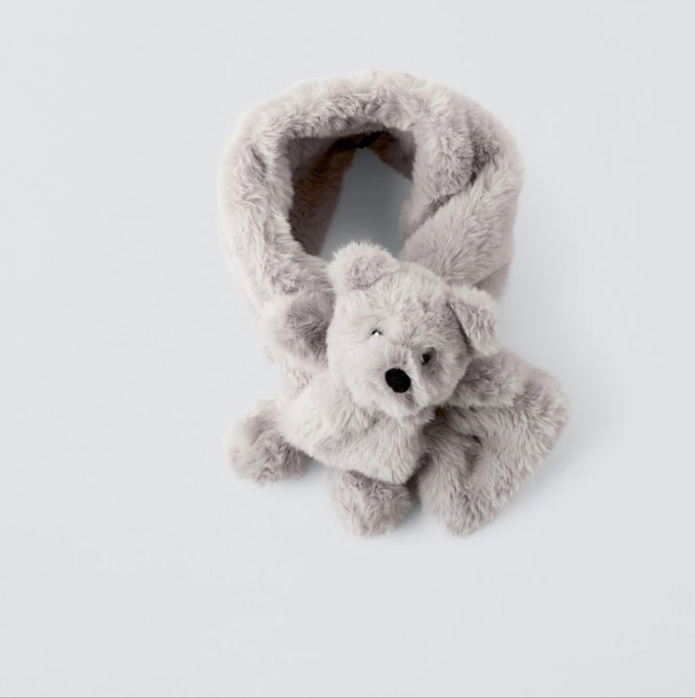 FAUX FUR BEAR SCARF NWOT